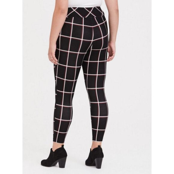 Torrid Studio Luxe Ponte Pixie Pants Size 00 M L Pockets Crop Stretch Tartan NEW - Picture 10 of 11